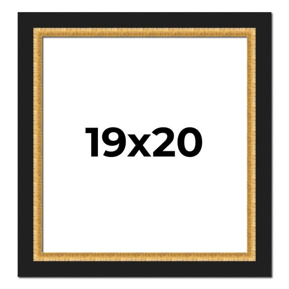 19x20 Frame Gold Real Wood Picture Frame Width 2.25 Inches | Interior Frame Depth 0.5 Inches |