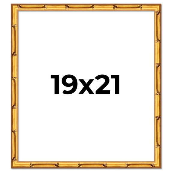 19x21 Frame Gold Bamboo Solid Wood Picture Frame | 0.75 Inch Moulding Width | Interior Frame Depth