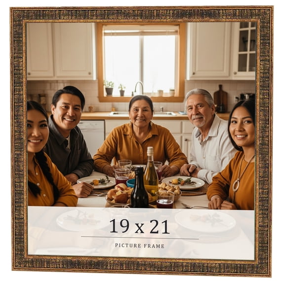 19x21 Frame Gold Kingsley Distressed Solid Wood Picture Frame Width 0.75 Inches | Interior Frame