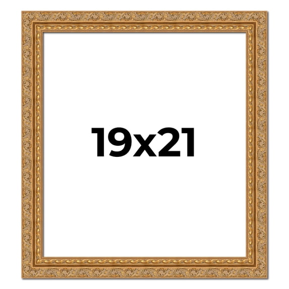 19x21 Frame Gold Ornate Solid Wood Picture Frame | 2 Inch Moulding Width | Firman Traditional Photo