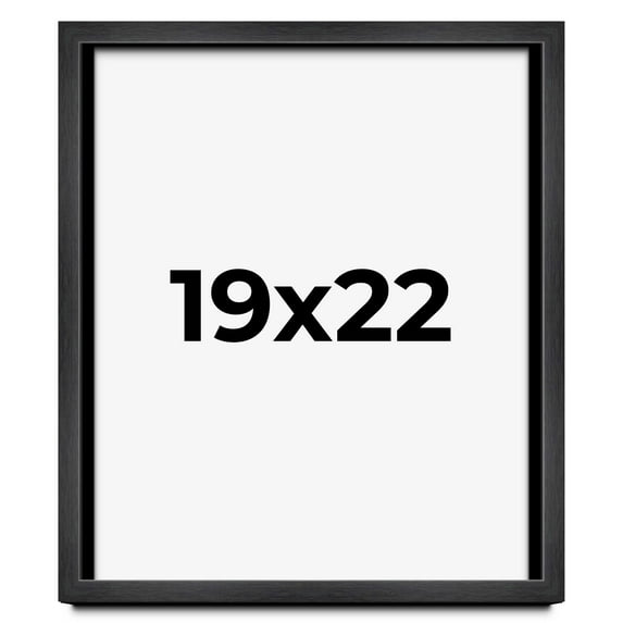 19x22 Frame Black Charcoal Grey Wood Textured Picture Frame | 0.75 Inch Moulding Width | Gunmetal