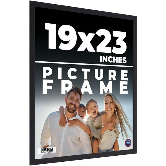 19x23 Frame Black Real Wood Picture Frame Width 0.75 inches | Interior Frame Depth 0.5 inches |