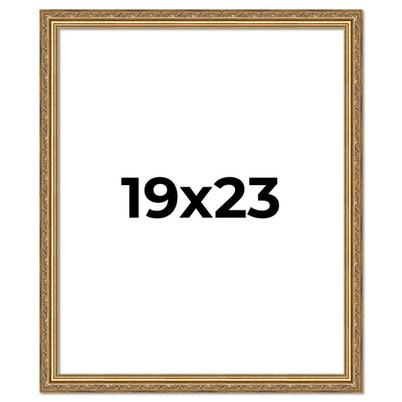 19x23 Frame Gold Solid Wood Picture Frame Width 1.25 Inches | Interior Frame Depth 0.375 Inches |