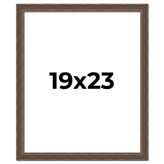 19x23 Frame Golden Caramel Solid Wood Bronze Picture Frame | 1.25 Inch Moulding Width | 0.5 Inch