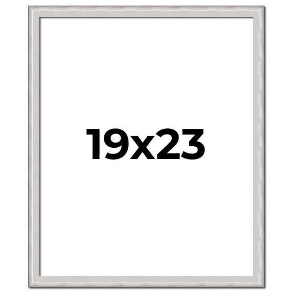 19x23 Frame Silver Inner Slope Bevel Picture Frame | 1 Inch Moulding Width | 0.75 Inch Rabbet Depth