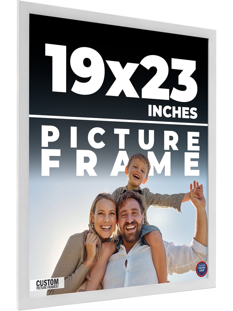 19x23 Frame White Solid Wood Picture Frame Includes UV Acrylic