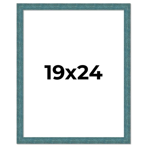 19x24 Frame Blue Rustic Barnwood Solid Wood Picture Frame Width 1.25 Inches | Interior Depth 0.5