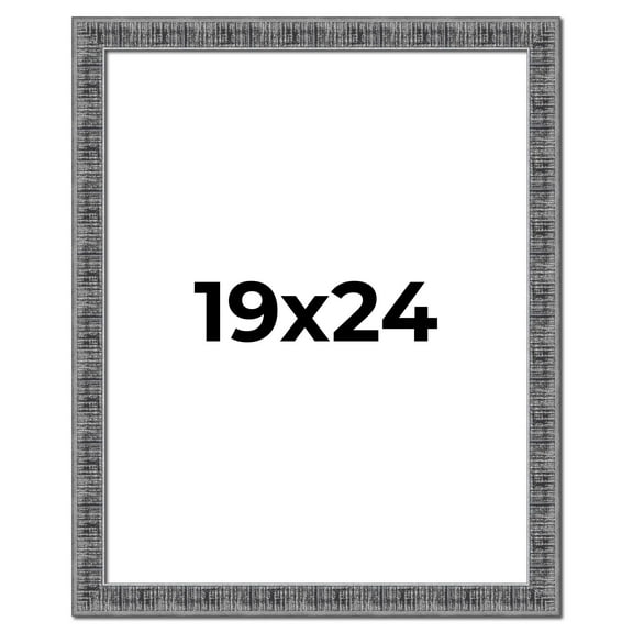 19x24 Frame Silver Black Rustic Sonoma Solid Wood Picture Frame | 1.5 Inch Moulding Width |