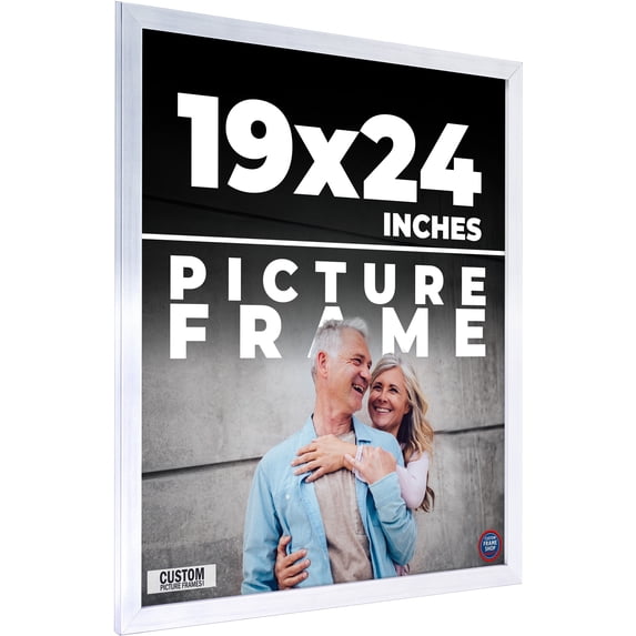 19x24 Frame Silver Real Wood Picture Frame Width 0.75 inches | Interior Frame Depth 0.5 inches |