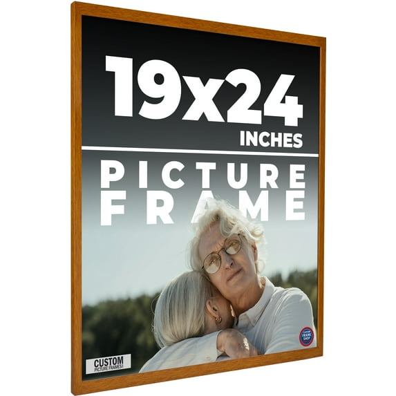 19x24 Honey Brown Real Wood Picture Frame Width 0.75 inches | Interior Frame Depth 0.5 inches |