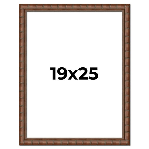 19x25 Dark Brown Bamboo Real Wood Picture Frame Width 1.5 inches | Interior Frame Depth 0.5 inches