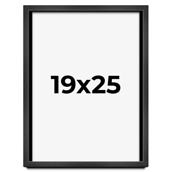 19x25 Frame Black Charcoal Grey Wood Textured Picture Frame | 0.75 Inch Moulding Width | Gunmetal