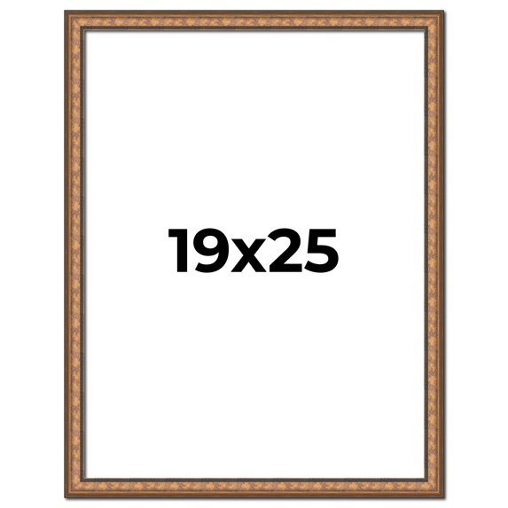 19x25 Frame Gold Real Wood Picture Frame Width 1.25 inches | Interior Frame Depth 0.5 inches |