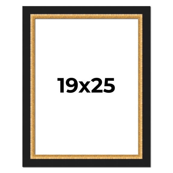 19x25 Frame Gold Real Wood Picture Frame Width 2.25 Inches | Interior Frame Depth 0.5 Inches |
