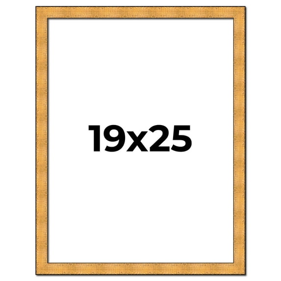 19x25 Frame Gold Rustic Solid Wood Picture Frame | 1.25 Inch Wide Moulding | Rustique Gold