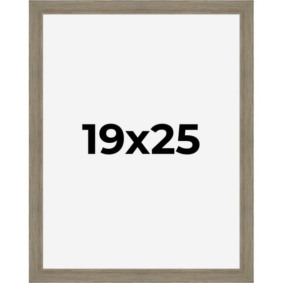 19x25 Frame Gray Barnwood Rustic Solid Wood Picture Frame | 1.5 Inch Moulding Width | Includes UV