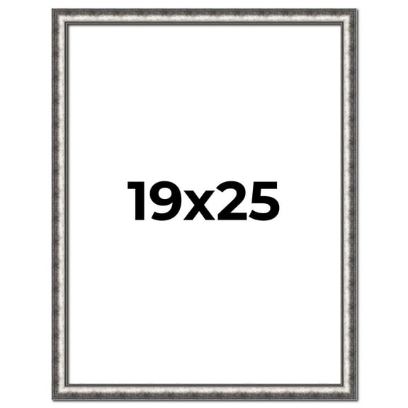 19x25 Frame Silver Real Wood Picture Frame Width 1.125 Inches | Interior Frame Depth 0.5 Inches |