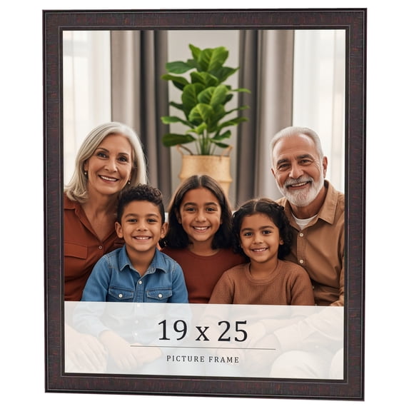 19x25 Rustic Brown Real Wood Picture Frame Width 0.75 inches | Interior Frame Depth 0.5 inches |