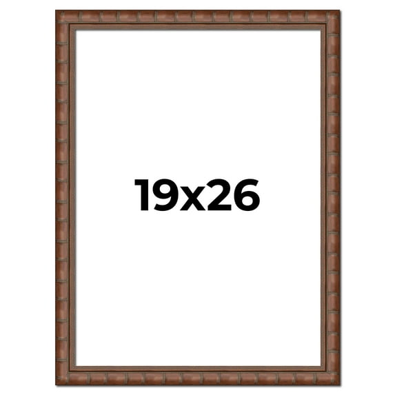 19x26 Dark Brown Bamboo Real Wood Picture Frame Width 1.5 inches | Interior Frame Depth 0.5 inches