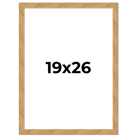 19x26 Frame Beige Real Wood Picture Frame Width 1.25 inches | Interior Frame Depth 0.5 inches |