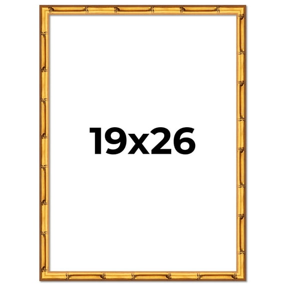 19x26 Frame Gold Bamboo Picture Frame - Complete Modern Photo Frame Includes UV Acrylic Shatter