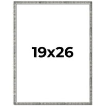 19x26 Frame Silver Grey Distressed Solid Wood Picture Frame | 0.75 Inch Moulding Width | Interior