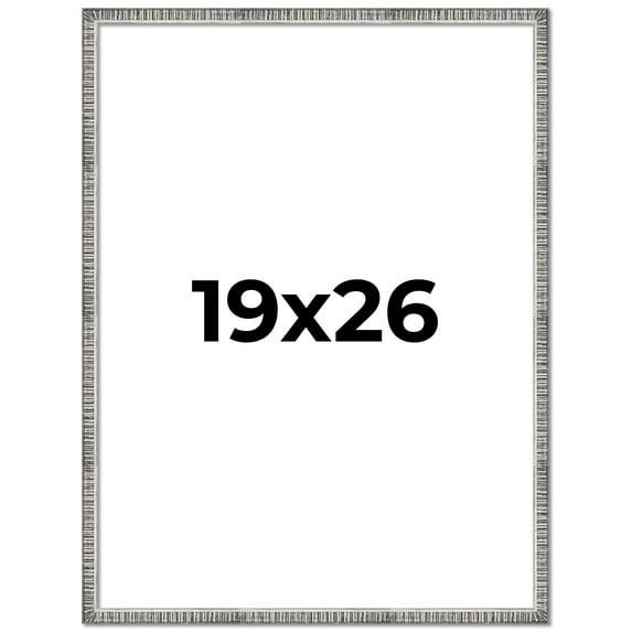 19x26 Frame Silver Grey Distressed Solid Wood Picture Frame | 0.75 Inch Moulding Width | Interior