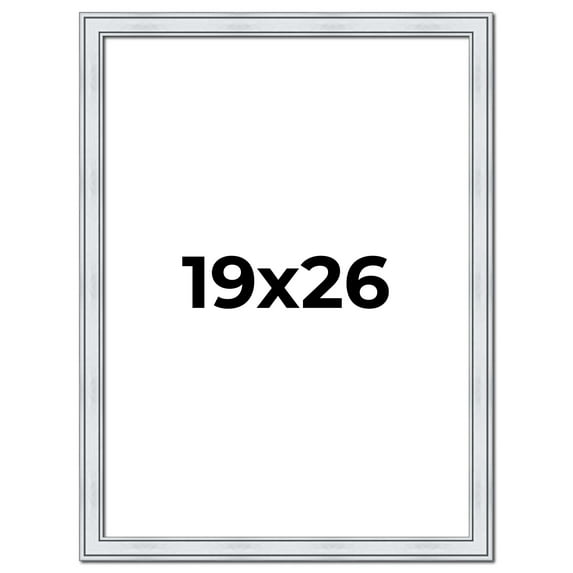 19x26 Frame Sterling Silver Solid Wood Picture Frame | 1.25 Inch Moulding Width | 0.75 Inch