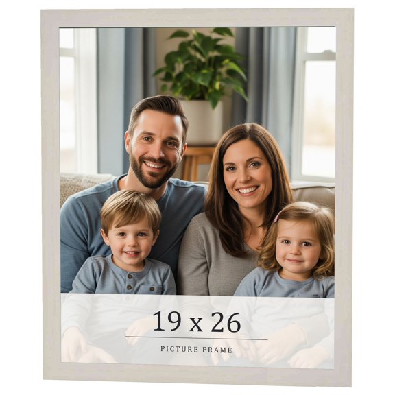 19x26 Frame White Wheat Solid Wood Picture Frame | Moulding Width 0.75 Inches | Interior Depth 0.5