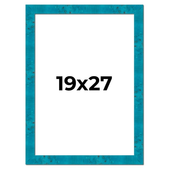 19x27 Frame Blue Teal Burl Wood Picture Frame | 1.75 Inch Moulding Width | Interior Frame Depth 0.5