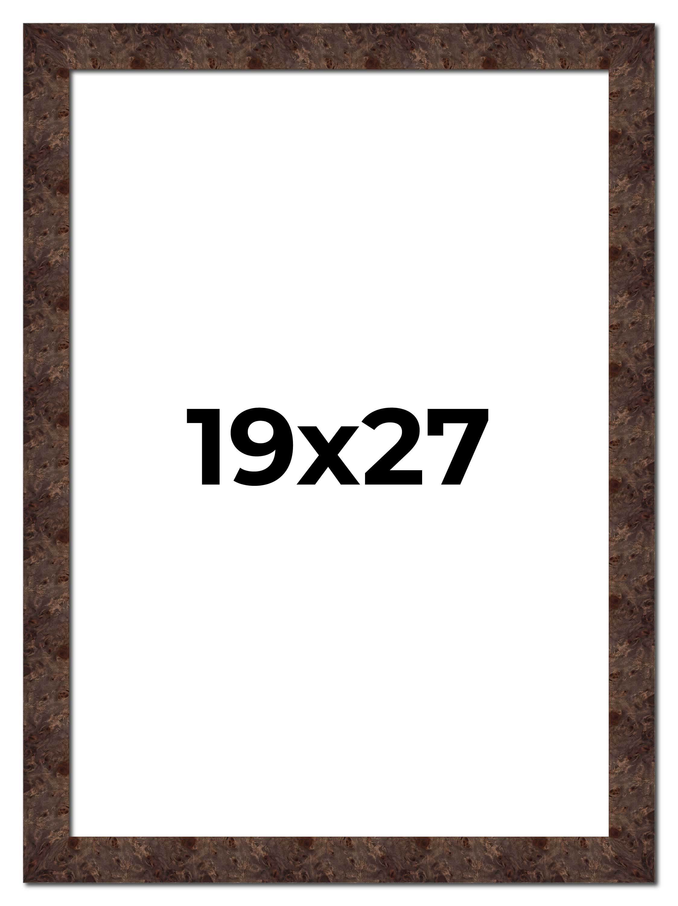 19x27 Frame Brown Burl Real Wood Picture Frame Width 1.625 Inches ...