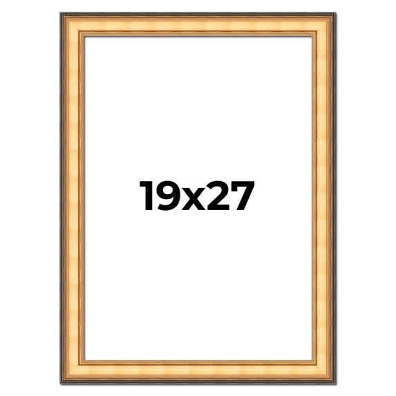 19x27 Frame Gold Plein Aire Solid Wood Picture Frame Width 2 Inches | Interior Frame Depth 0.5