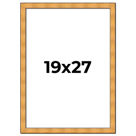 19x27 Frame Gold Rustic Solid Wood Picture Frame | 1.25 Inch Wide Moulding | Rustique Gold
