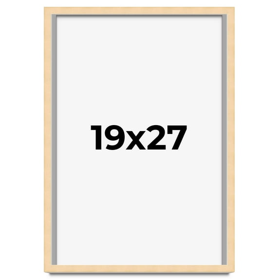 19x27 Frame Natural Wood Picture Frame | 0.75 Inch Moulding Width | with UV Acrylic Plexiglass,