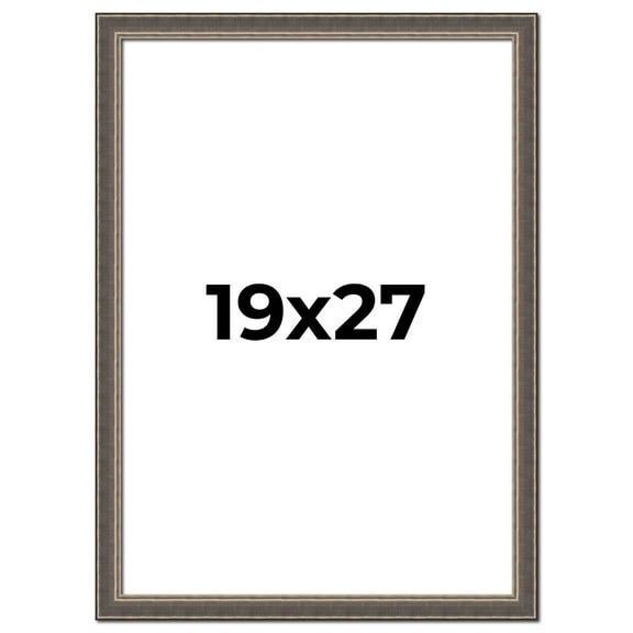 19x27 Frame Silver Real Wood Picture Frame Width 1.25 Inches | Interior Frame Depth 0.5 Inches |