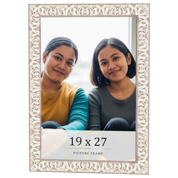 19x27 Frame White Real Wood Picture Frame Width 1.5 inches | Interior Frame Depth 0.5 inches |