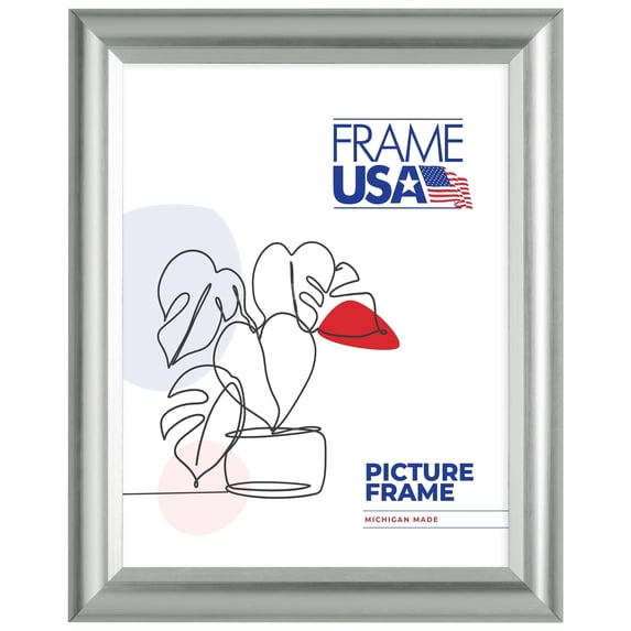 19x27 Picture Frame – Silver Deluxe Poster Style 110-30, 1 Inch Polystyrene Moulding, Includes Plexiglass and Backing – Wall Display Frame for Art, Posters, or Photos – Frame USA