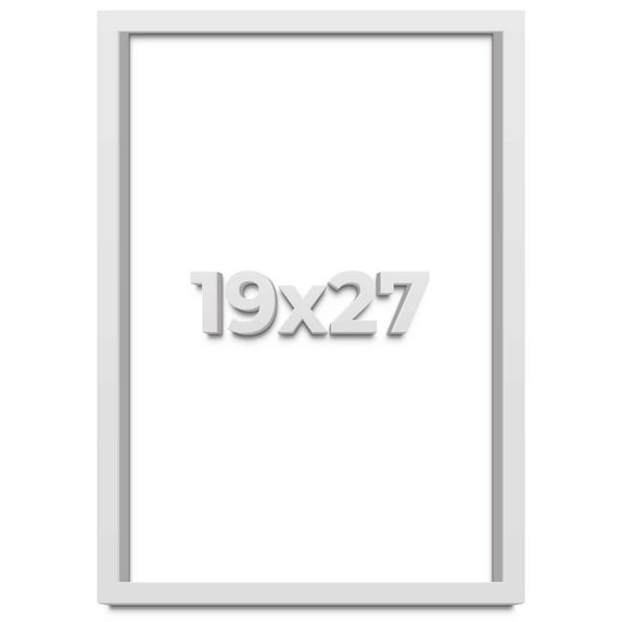 19x27 Shadow Box High Gloss White Display Frame | 1.625 Inches Deep | 1 Inch Moulding Width | Solid