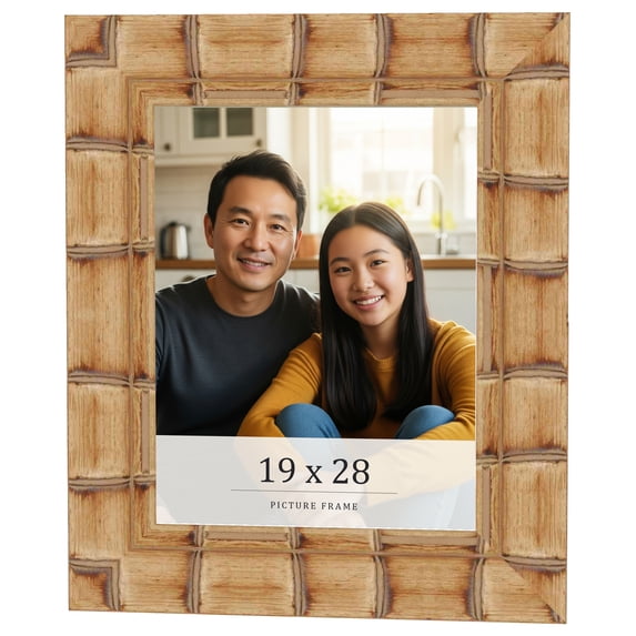 19x28 Frame Beige Real Wood Picture Frame Width 3 inches | Interior Frame Depth 0.5 inches |