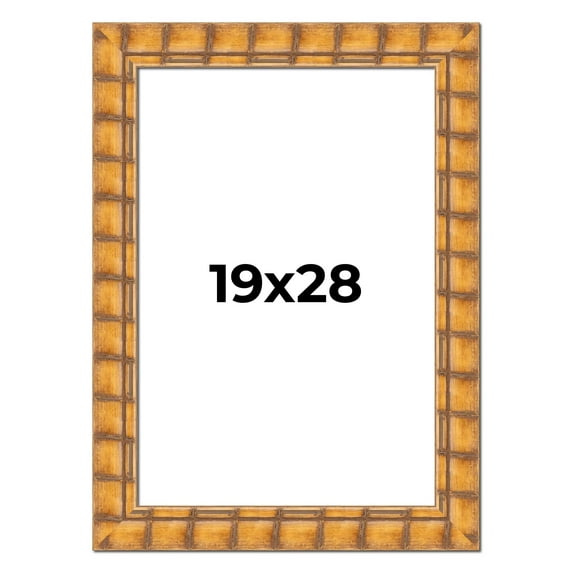 19x28 Frame Beige Real Wood Picture Frame Width 3 inches | Interior Frame Depth 0.5 inches |