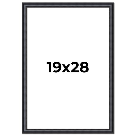 19x28 Frame Black Real Wood Picture Frame Width 1.25 inches | Interior Frame Depth 0.5 inches |