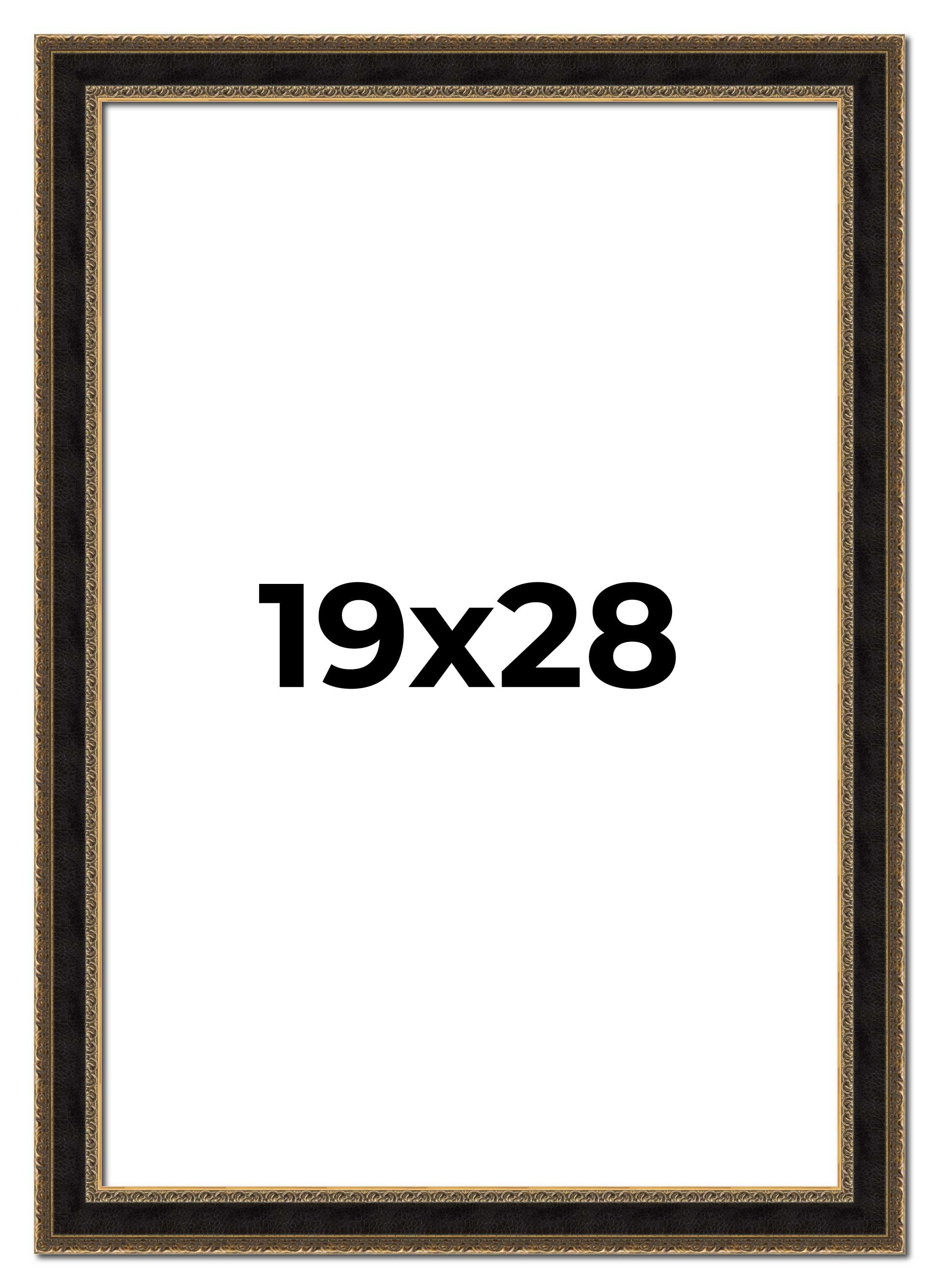 19x28 Frame Beaded Gold Solid Wood Picture Frame | 0.75 Inches