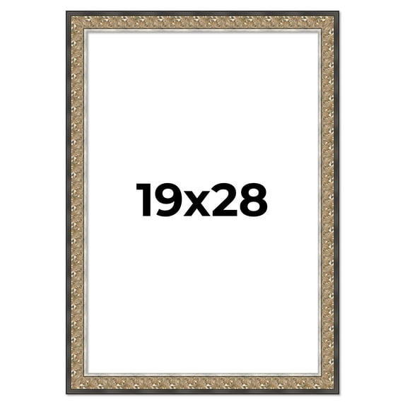 19x28 Frame Silver Real Wood Picture Frame Width 1.75 Inches | Interior Frame Depth 0.5 Inches |