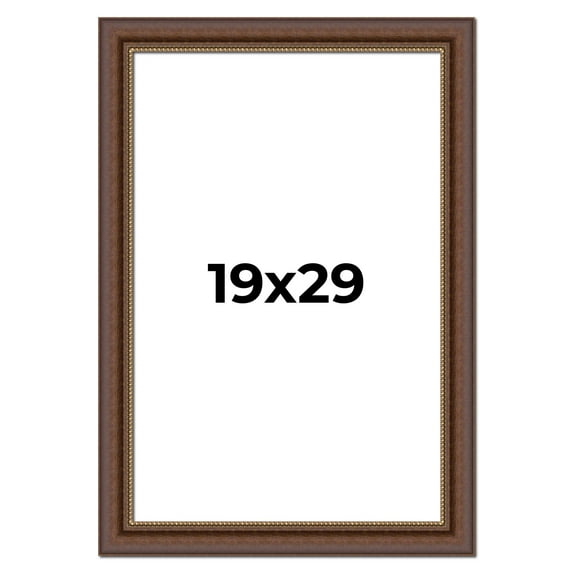 19x29 Copper and Brown Real Wood Picture Frame Width 2 inches | Interior Frame Depth 0.5 inches |