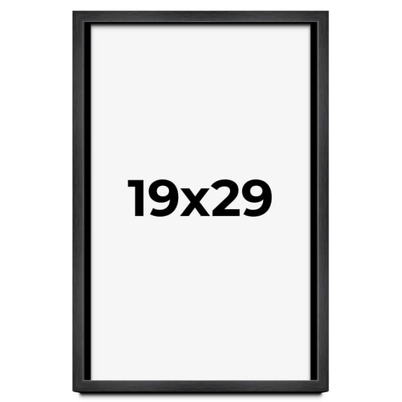 19x29 Frame Black Charcoal Grey Wood Textured Picture Frame | 0.75 Inch Moulding Width | Gunmetal