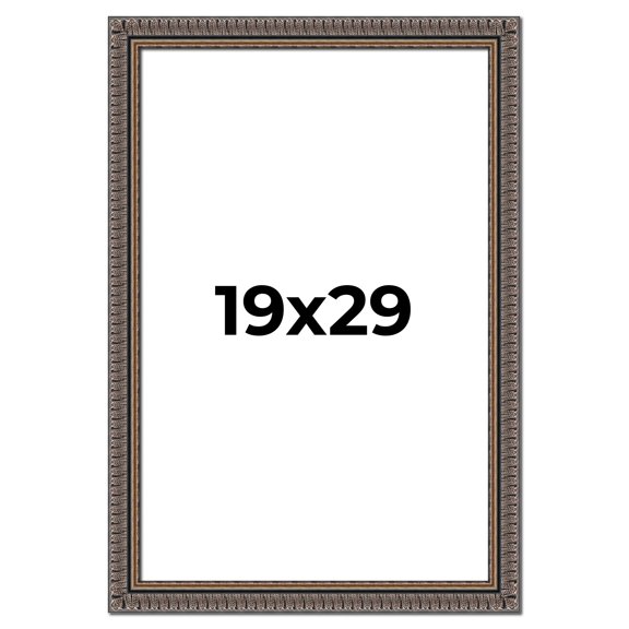 19x29 Frame Black Feather Payton Ornate Solid Wood Picture Frame Width 1.75 Inches | Interior Depth