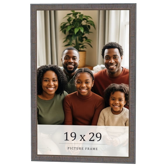 19x29 Frame Blue Kingsley Pewter Solid Wood Picture Frame Width 0.75 Inches |Interior Depth 0.5