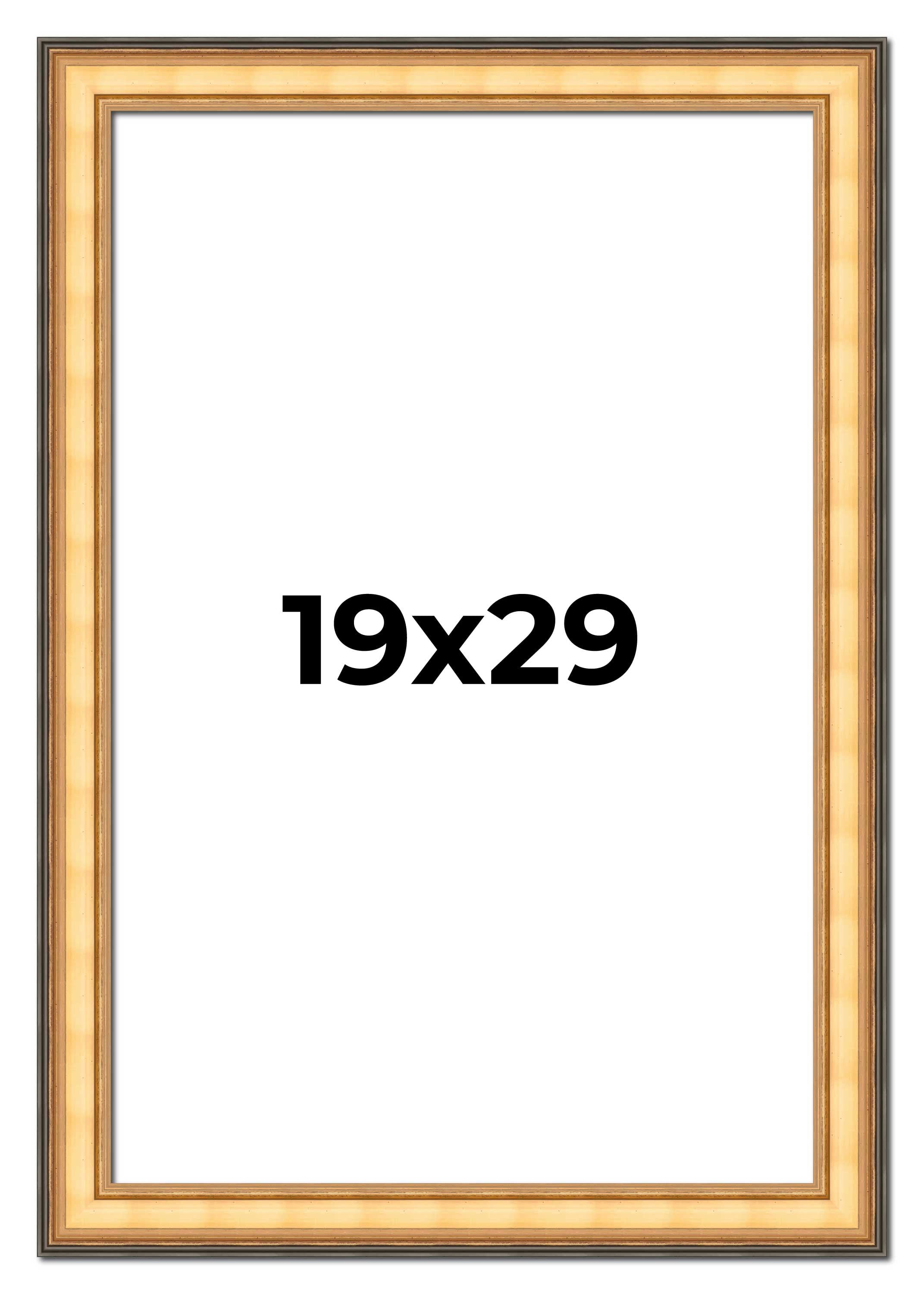19x29 Frame Gold Plein Aire Solid Wood Picture Frame Width 2 Inches ...
