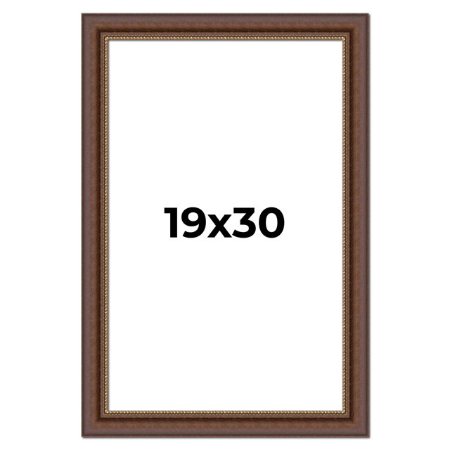19x30 Copper and Brown Real Wood Picture Frame Width 2 inches | Interior Frame Depth 0.5 inches |