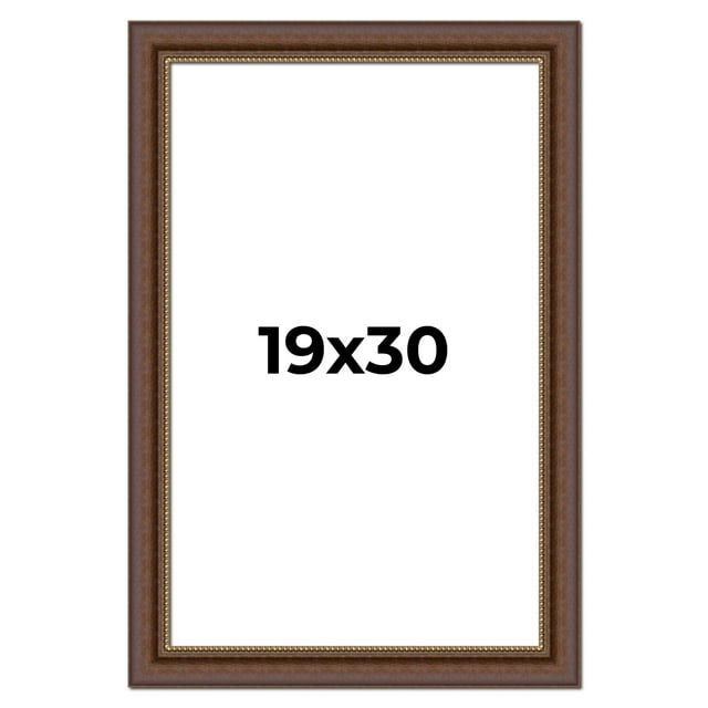 19x30 Copper and Brown Real Wood Picture Frame Width 2 inches | Interior Frame Depth 0.5 inches |